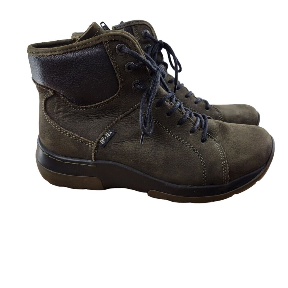 Wolky‎ Ambient WR Ankle Boots Womens 37 EU Size 6 US Cactus Nubuck Dark Green